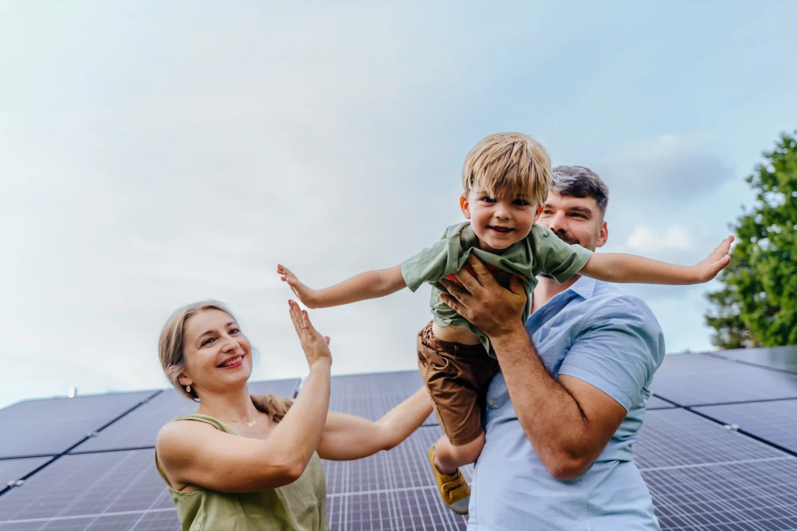 Family enjoying the benefits of clean solar energy at their home in Rockhampton.